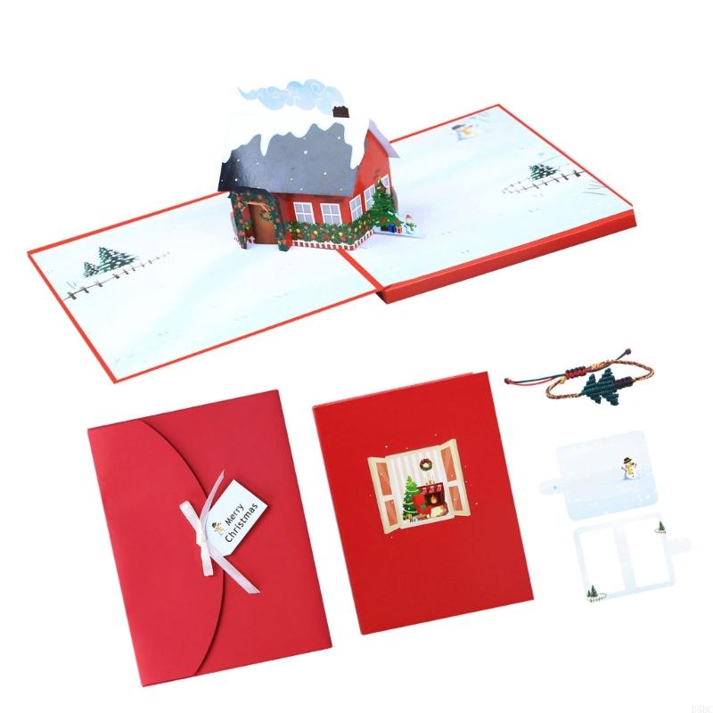 Glowing Christmas Card with LED Light Handmade Christmas Greeting Card for Kid