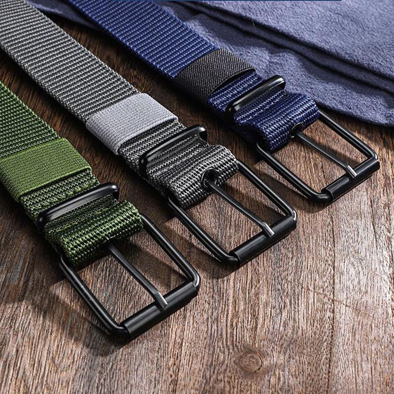 Men'S Nylon Braided Belt Student Outdoor Sports Casual Canvas Belt Military Training Breathable Belt
