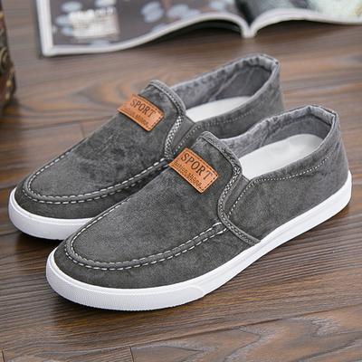 Men's Canvas Shoes with Soft Soles Casual Breathable Comfortable Sliding Sleeves Men's Cloth Shoes Men's Sneakers