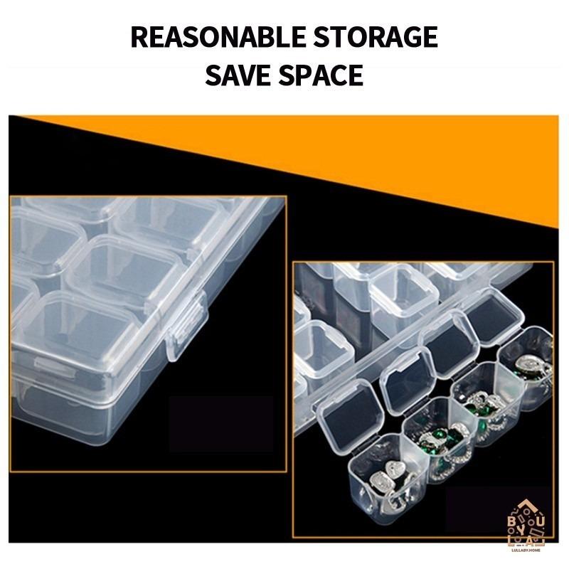 28/56 Grids Adjustable Clear Jewelry Box Storage Jewelry Organization Storage Boxes Jewelry Case