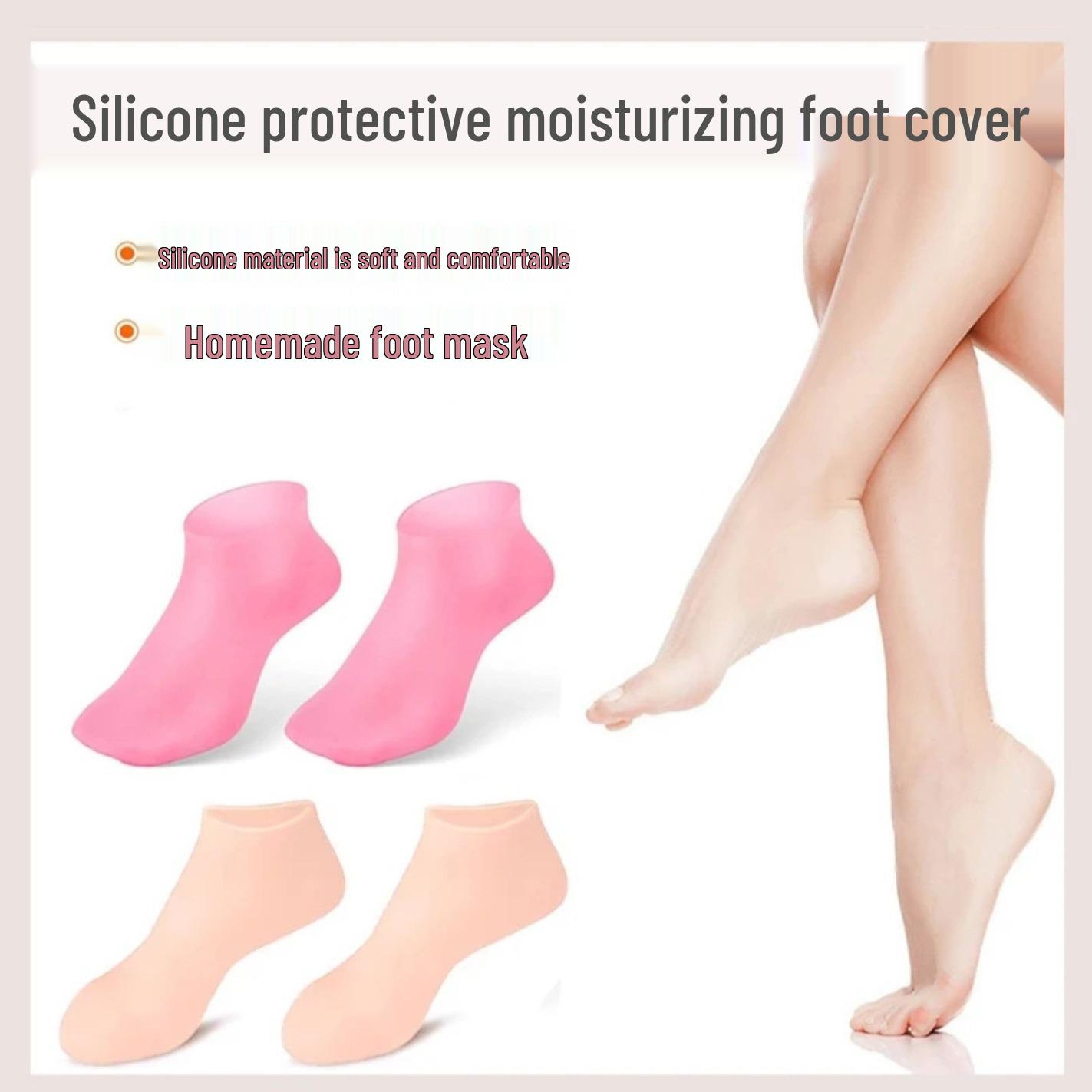 Silicone Foot Mask Socks: Remove Dead Skin and Calluses, Moisturize and Protect Dry, Cracked Heels. Pink