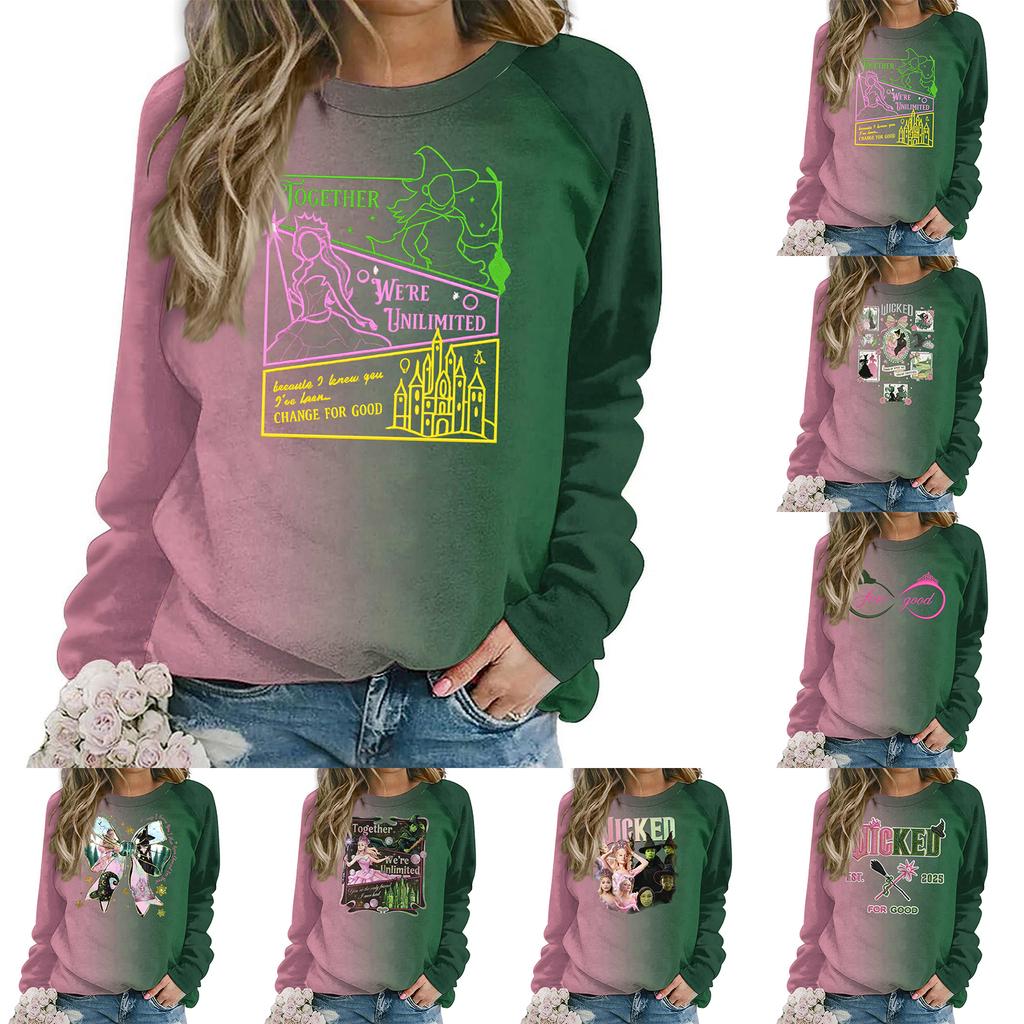 Women's Fashion Casual Long Sleeve Loose Printed Sweatshirt Top