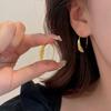 Pair Korean Ear of Wheat Metal Circle Hoop Earrings Hook Jewelry for Women  Vintage Personality Party