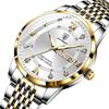 POEDAGAR Luxury Business Man Watch Stainless Steel Week Date Men's Wristwatch Waterproof Luminous Fashion Quartz Watches for Men
