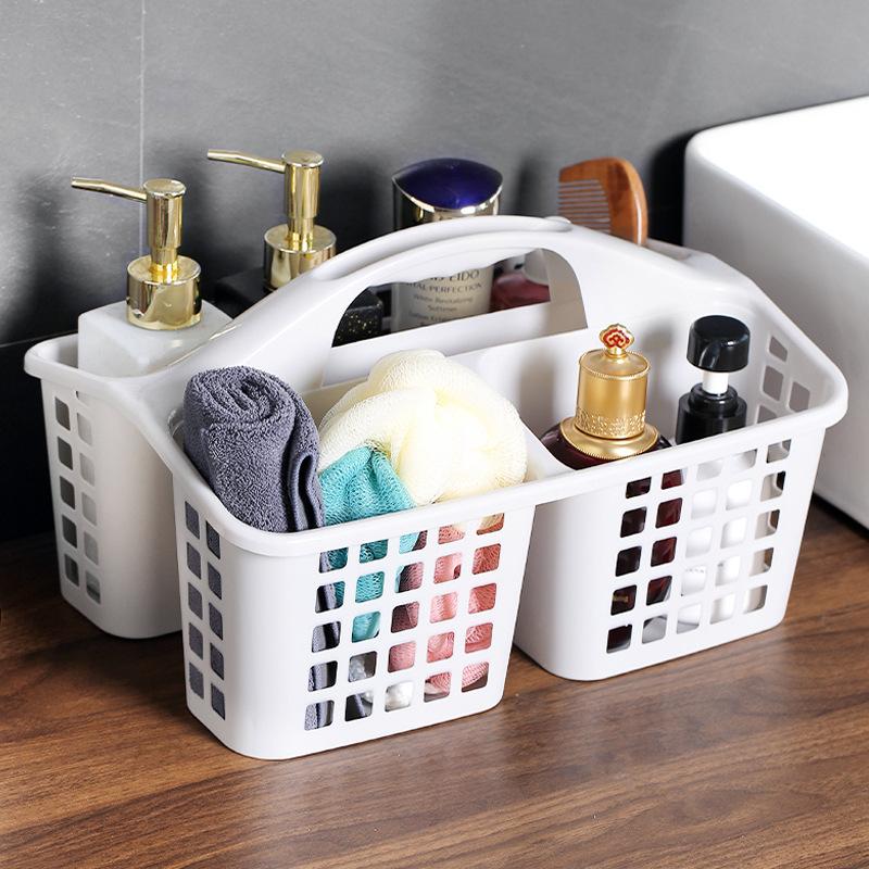 Plastic Portable Bath Basket Bathroom Storage Basket Compartment Toilet Sundries Storage Basket Basket Bath Basket Storage