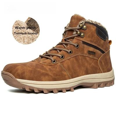 Winter Waterproof Men's Boots, Plush Super Warm Snow Boots, Men's Sports Shoes, Large Size 49 Men's Ankle Boots, Outdoor Shoes