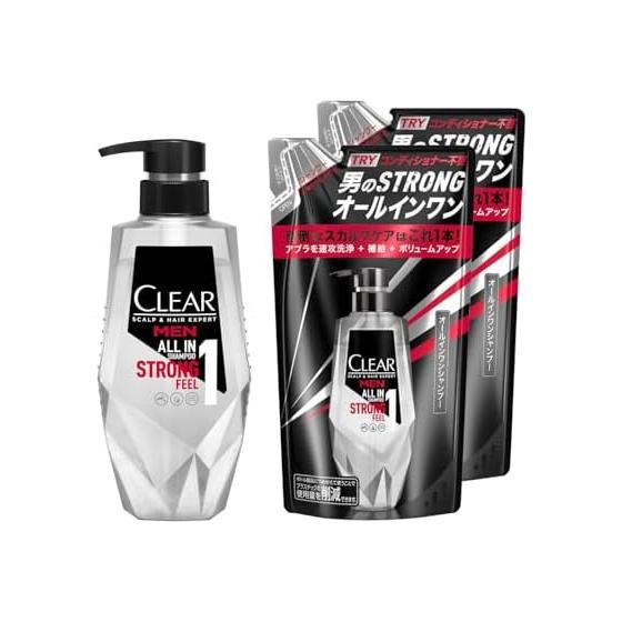 CLEAR For Men All-in-One Shampoo Set Men s Pump + Refill 350g + 280g x 2 for Men
