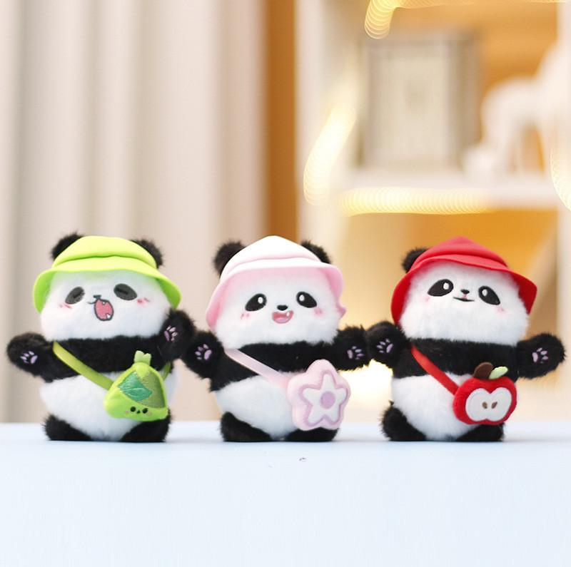 Plush Panda Toy With Keychain For Girls Soft Stuffed Animal Gift Kids For