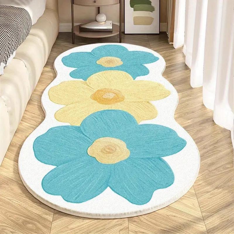 Cross-border Flower Imitation Cashmere Rug for Home, Living Room, Sofa, Bedroom, and Bedside