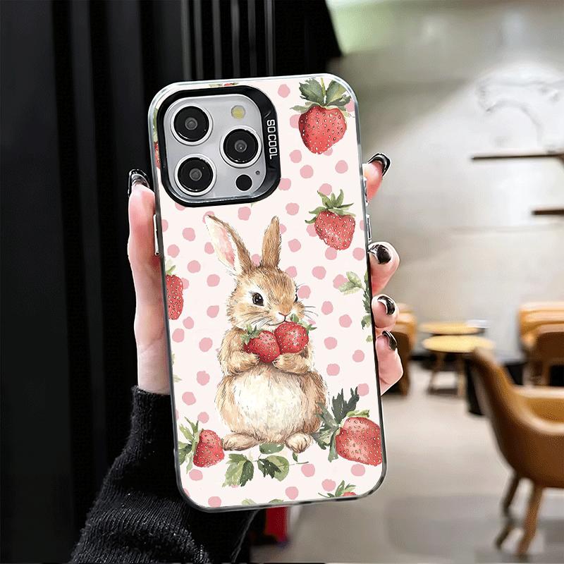 

Милый Мультяшный Кролик Заяц Ударопрочный Чехол для Телефона для iPhone 17 Air 16 16E 15 Pro Max 14 Plus 13 Mini 12 Задняя Крышка Защита от Падения Fund iPhone 14 Plus