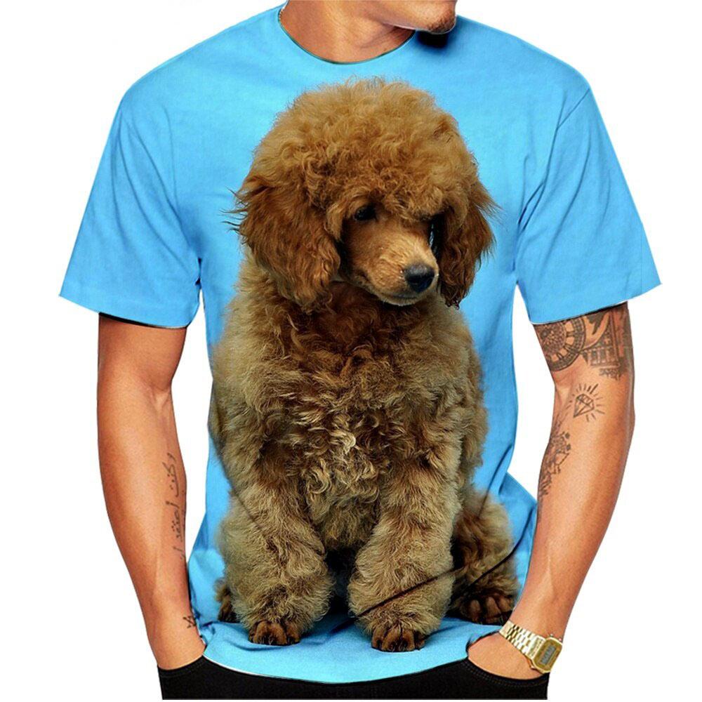 Kawaii Poodle Dog 3D Print Animal T-shirts Men Woman Fashion Streetwear Short Sleeve T Shirt Harajuku Tops Tees Kids Clothing