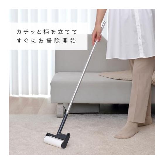 Wreck Geki Ochikun No Case Needed, Foldable Pattern Carpet Cleaner Main Unit (Long/Gray) Approx. 90cm