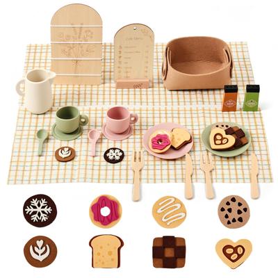 Mamimami Home Pretend Play Tea Set, Cafe Tea Party Set, 28-Piece Set for Kids, Desserts, and Toys, Birthday Present for Girls, Compact with Storage