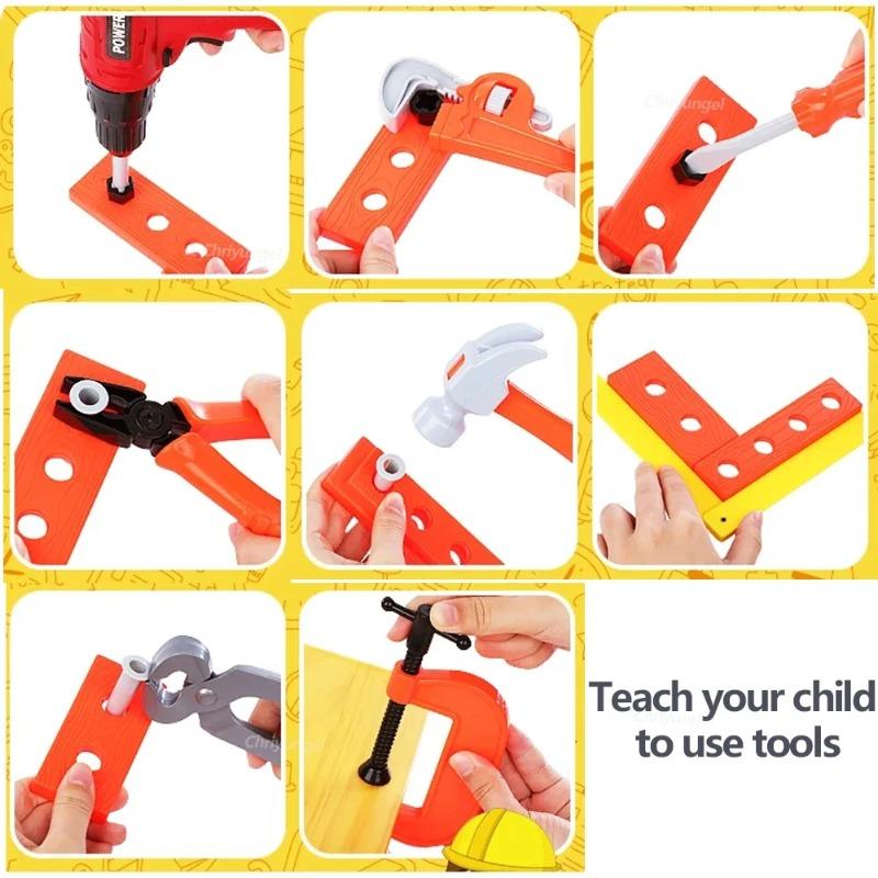 Pretend Tools Kit Toys 38/41 PCS Play Repair Tool Set Engineer Simulated Plastic Construction Toys Toddler Kids Boys Gift