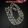 Vintage Shi Family Style Fragrant Two Tone Mixed Color Pearl Necklace Light Luxury Sweater Chain