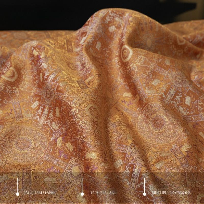 Chinese Style Song Brocade Jacquard Satin Fabric for DIY Sewing Top Waistcoat Cheongsam Dress Lustrous Clothing Fabric 100x150cm