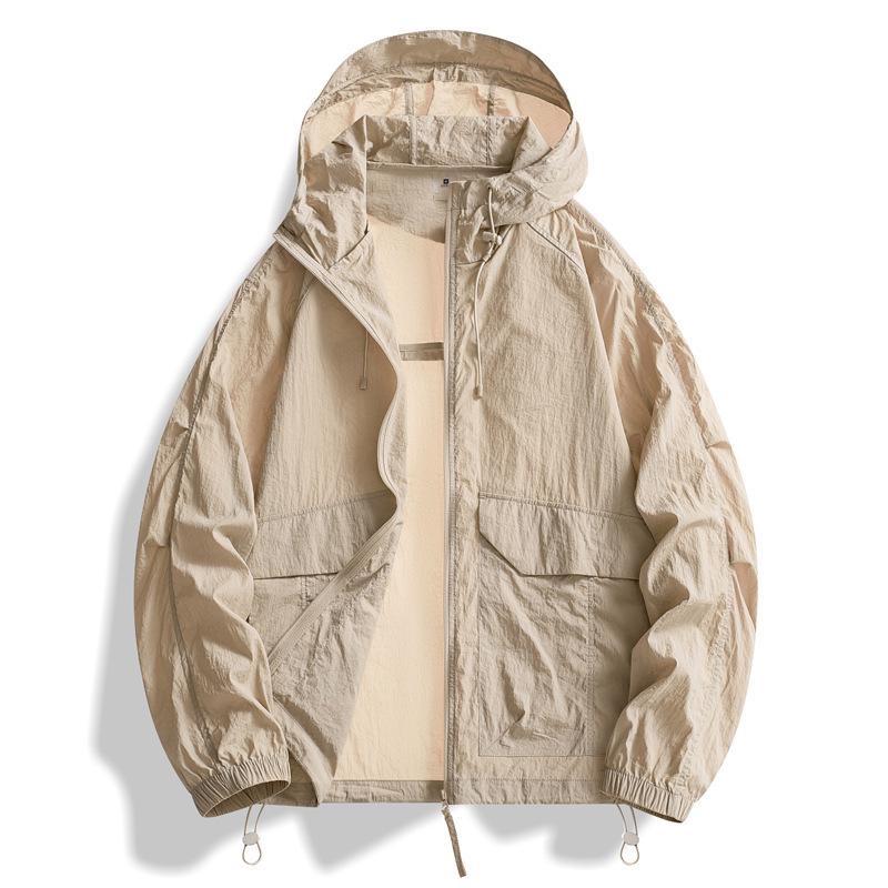 

Куртка из ледяного шелка с защитой от УФ-лучей 2025 - Легкая и дышащая для мужчин и женщин M абрикосовый