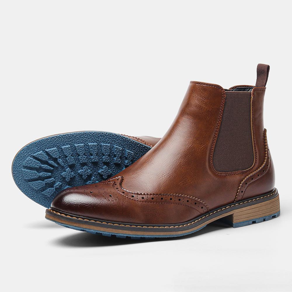 Chelsea Boots Herren 2026 Bequeme Marke Mode Lederstiefel