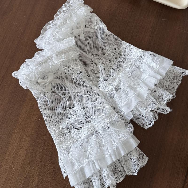 1 Paar Europäischer Damenhafter Stil Weißes Spitzenmanschetten Falscher Kragen Damenbekleidungszubehör Hochzeitskleid Dekorativer Ärmel