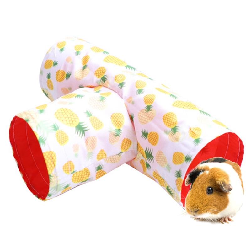 Guinea Pig Cage Hamster Toy Tubes Collapsible and Portable Gift for Pet Durable T-Shape Tunnel-3 Way for Play Tubes Dura