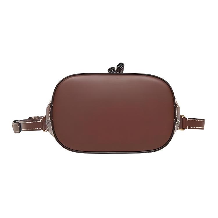 Bally Letter Micro Logo Adjustable Shoulder Strap Leather Bucket Bag Crossbody Shoulder Bag Women Bags Brown Beige 6311707