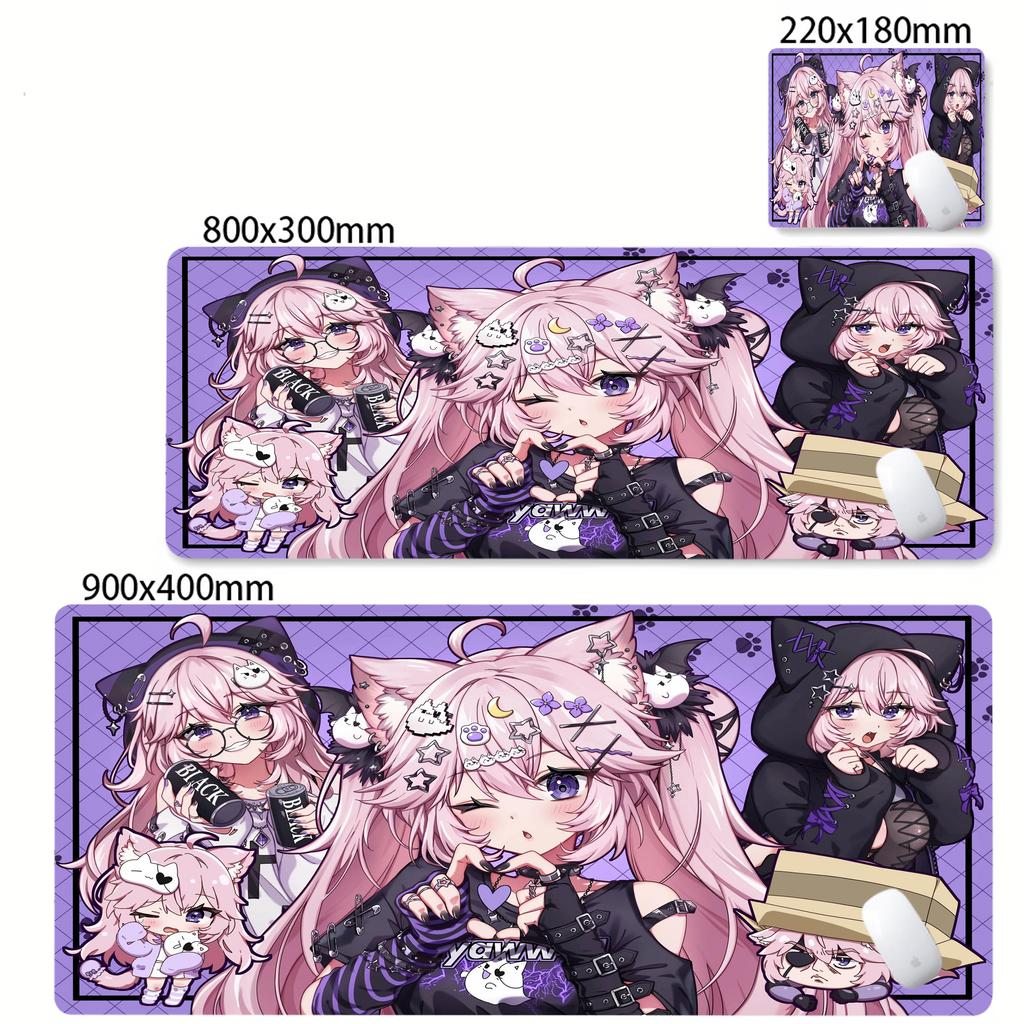 XXL Pastel Pink Anime Girl Mouse Pad Aesthetic Kawaii Mousepad Desk Mat Breathable Fabric Non Slip Rubber Base Desktop Mausepad