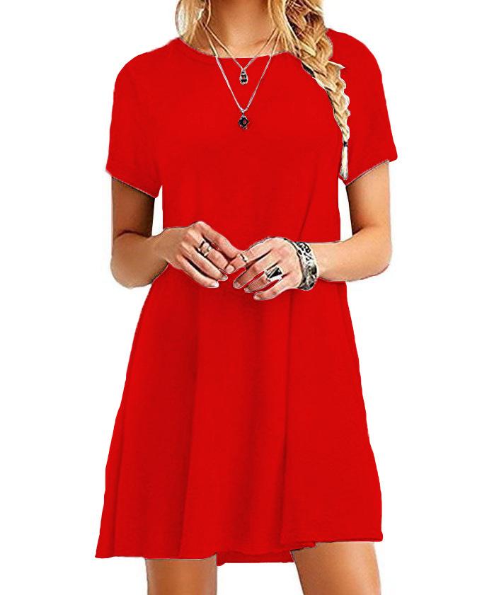 Avrupa ve Amerikan Kadın Kısa Kollu Elbise - Trend Sıcak Satış Moda