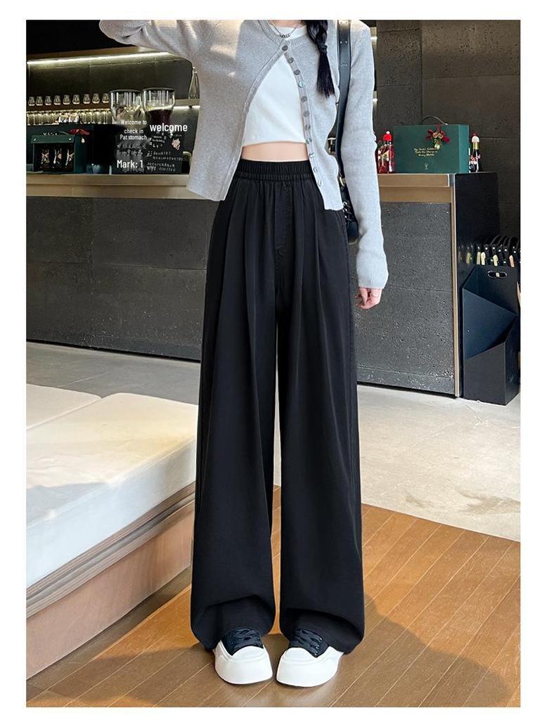 Women's Blue Wide-Leg Drape Jeans