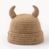 Women Woolen Hats Autumn Winter Little Devil Horns Halloween Personalized Pins Hip-hop Knitted Hats Men Outdoor Wear Caps