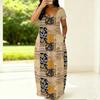 Women Loose Round Neck Short Sleeve Dress Plus Size Summer Light Casual Outfit