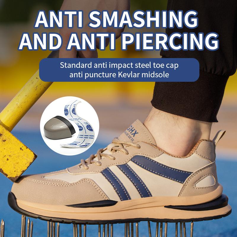 New Fashion  Men Safety Shoes Sneakers Working Footwear Steel Toe Anti Smashing Construction Boots Industrial Area Shoes
