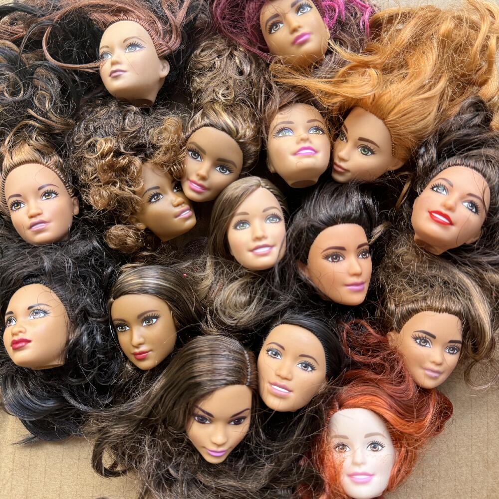 1/6 Doll Heads Rare Face White Beige Brown Skin Tone