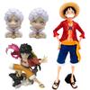 Hot One Piece Anime Figure Confident Smiley Luffy Three Form Face Changing Doll Action Figurine Model Toys Kits
