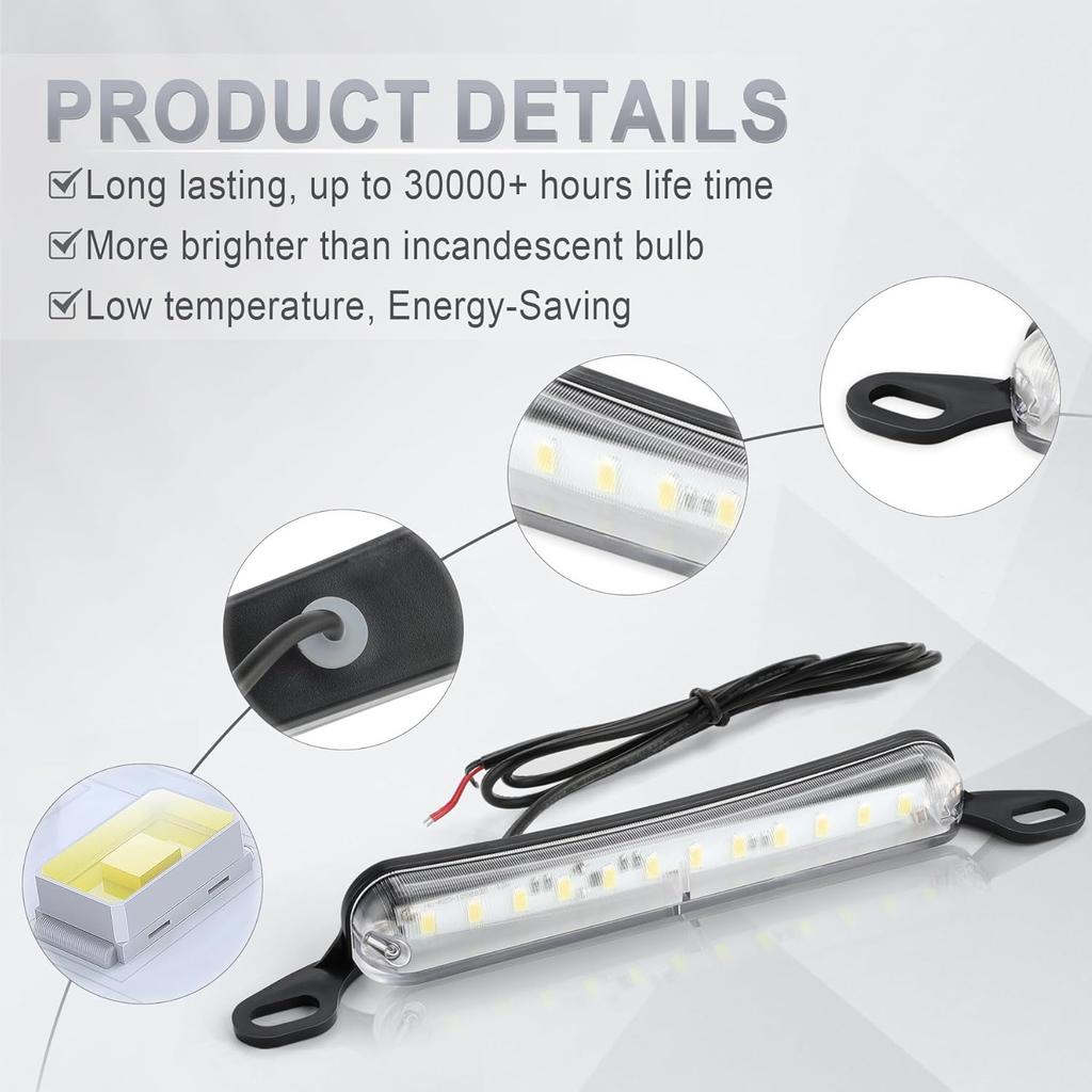 LivTee License Plate LED Light, Extremely Bright Assembly For Trailer UTV ATV Truck RV Boat, Xenon White(6000K)