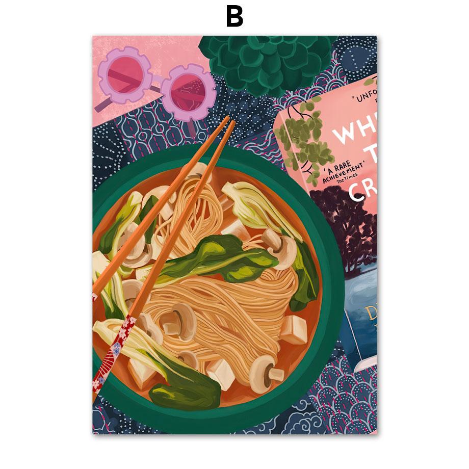 Reading Girls Plant Lady Picnic Fruity Flowers Tea Life Posters And Prints Wall Art Canvas Painting Pictures Living Room Decor