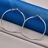 Elegant 925 Sterling Silver 50mm Luxurious Fine Sparkle Large Round Earrings for Women, Wedding Fashion Gift Jewelry
