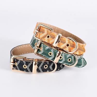 Soft Leather Pet Collar and Leash Set Luxury Snakeskin Pattern Dog Collar Traction Rope Outdoor Adjustable Walking Pet Leash