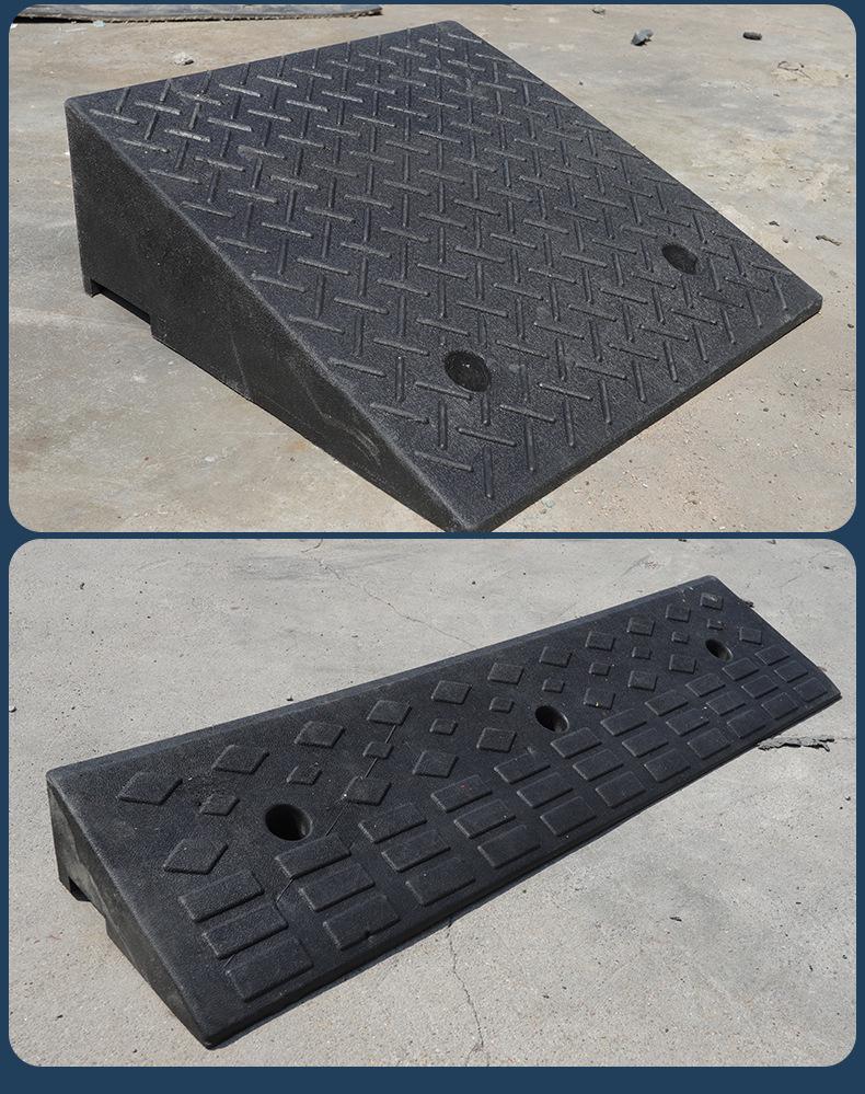 Rubber-Plastic Anti-Slip Speed Bump Curb Ramp Mat for Cars