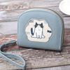 Cartoon Cute Cat Short Wallet Zipper Card Holder Fashion PU Leather Card Bag  Outdoor