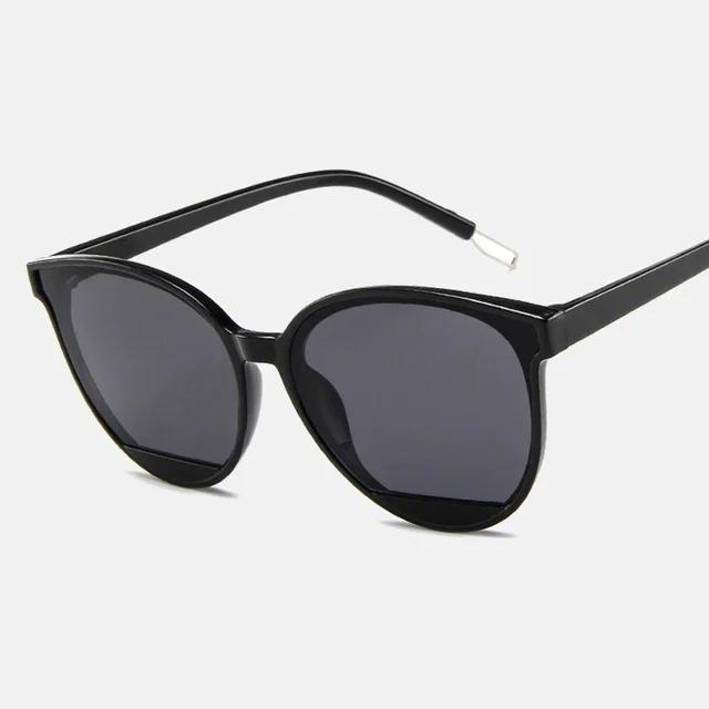 Female Vintage Plastic Ocean Sun Glasses Rimmed Eyewear Classic Oval Red Ladies Fashion Round Frame Sunglasses Mirror