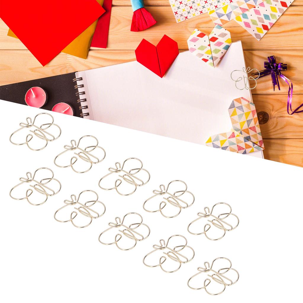 50pcs Golden Butterflies Paper Clips Electroplating Process Anti Rust Animal Shapes Paper Clips Anti