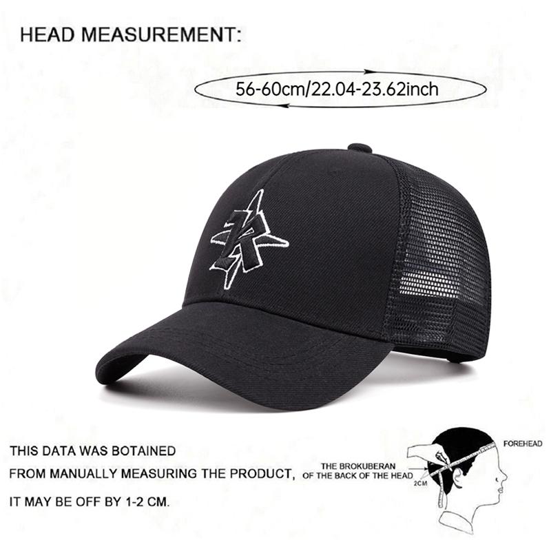 Fashion Simple New Breathable Mesh Hat R Star Embroidery Street Pop Hip Hop Hat Daily Leisure Sunshade Baseball Hat Unisex