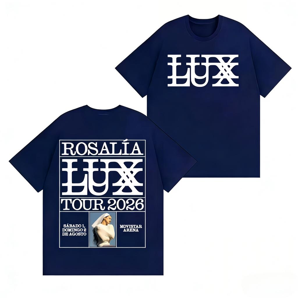 Rosalía Rosalia LUX Album Tour 2026 Graphic 100Cotton Unisex Shirt Y2k Hip Hop Style Summer Unisexs Short Sleeve Tshirt Fan Gift