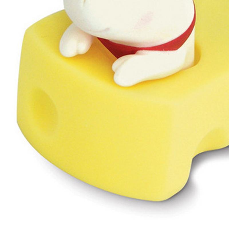 Cartoon Deurstopper Schattig Dier Vormig Ponsvrij Decoratieve Deurwig voor Thuis Kantoor Wit