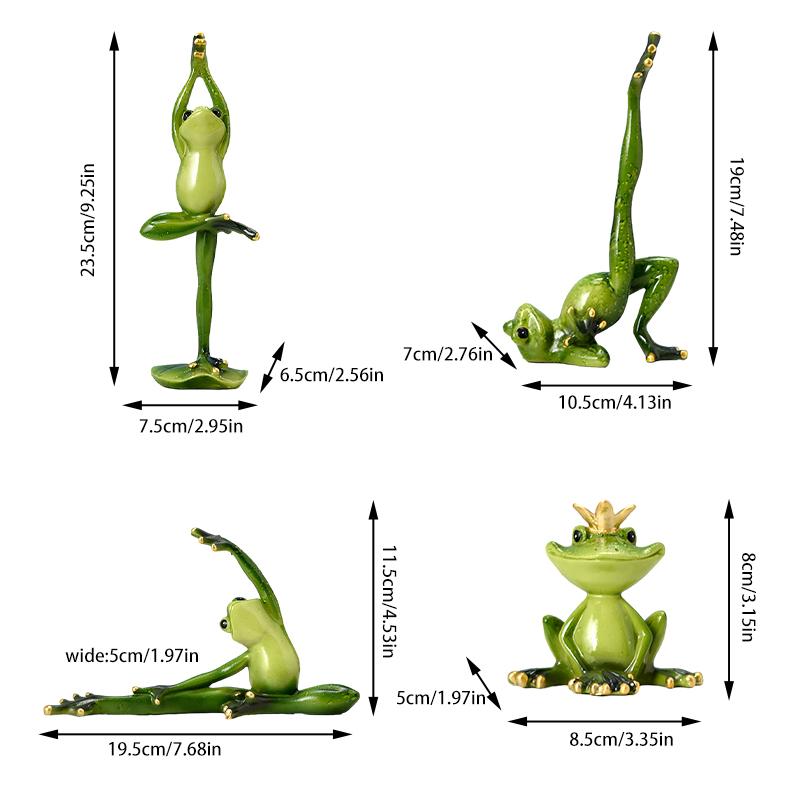 Yoga Frog Resin Crafts Home Decorations TV Cabinet Wine Cooler Ornament Graduation Birthday Gift Bedroom Living Room Decoration