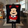1PC Mafalda Print Flannel Blanket, High Quality All Seasons, Home Decor, Warmth and Comfort, Perfect for Christmas Gifts