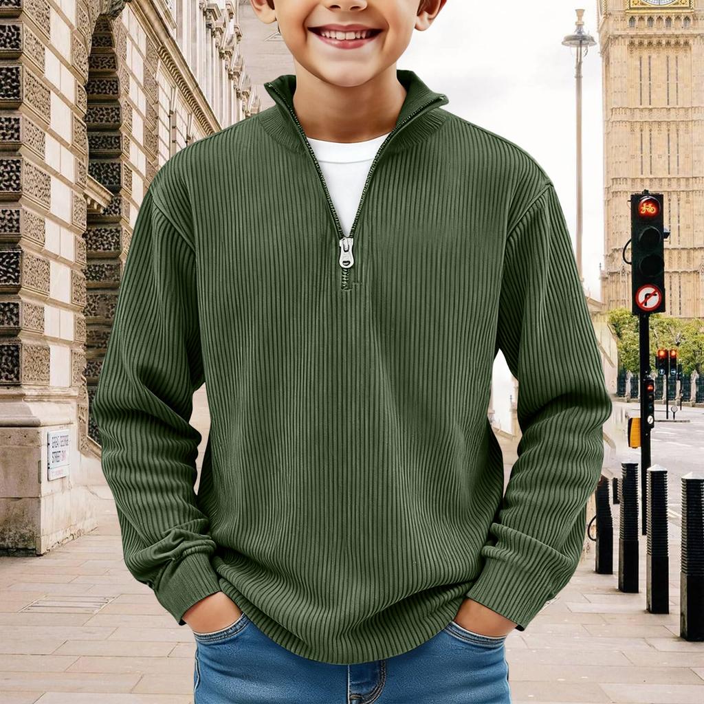 Kids Sweatshirt Boys Long Sleeve Shirts Soild Casual Pullover Shirt Outdoor Fall Clothes For Teen Boy