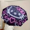 1pc Neon Hello Kitty Cosmic Glow Umbrella with Plastic Handle,Suitable for All Seasons Home Travel Outdoor UmbrellaSanlio566