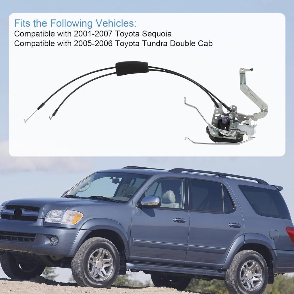 Front Right Passenger Door Lock Latch Actuator Compatible With 2001-2007 Toyota Sequoia 2005-2006 Toyota Tundra Double Cab Replace# 69303-0C011,