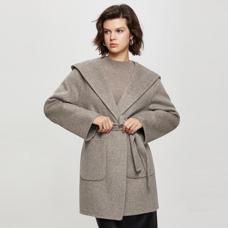 Tatu Autumn/Winter Wool Blend Hooded Short Coat
